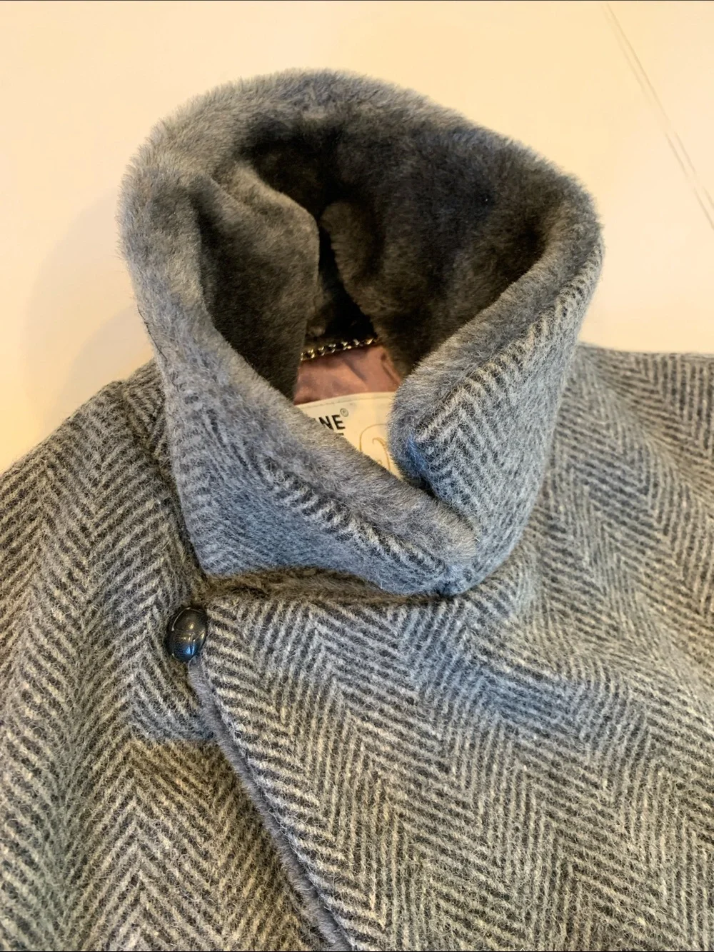 Mid-Century Maine Guide Men’s Size 38  Small/Medium Wool Coat w/ Faux Fur Collar